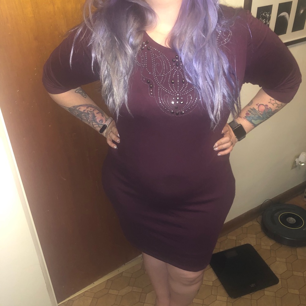 Women's Apt 9 XXL Plum 3/4 sleeve dress